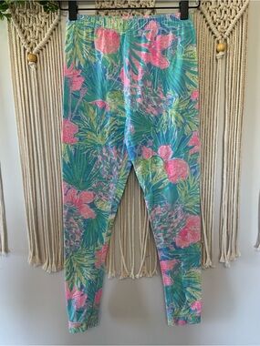 LILLY PULITZER Girls Tropical Print Pajama Pant Leggings Size 12